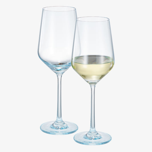 Monet Colored Wine Glassware, Blue, Set of 2
