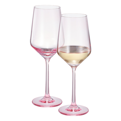 Monet Stemmed Wine Glassware, Magenta, Set of 2