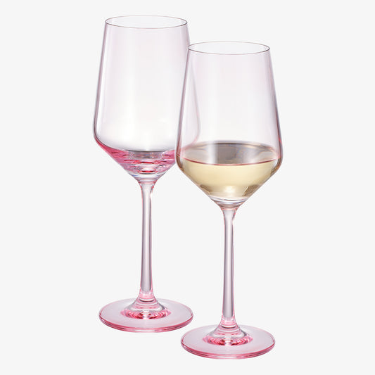 Monet Colored Wine Glassware, Magenta, Set of 2