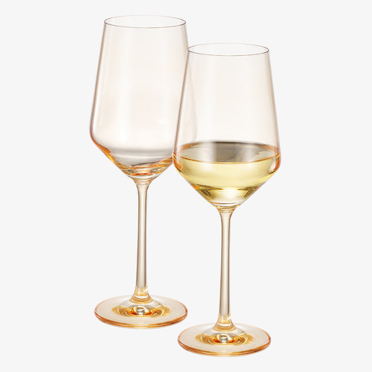 Monet Colored Wine Glassware, Yellow, Set of 2