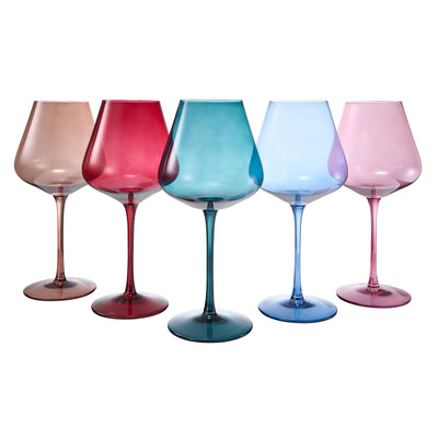 Stagioni Stemmed Wine Glassware, Set of 5, 