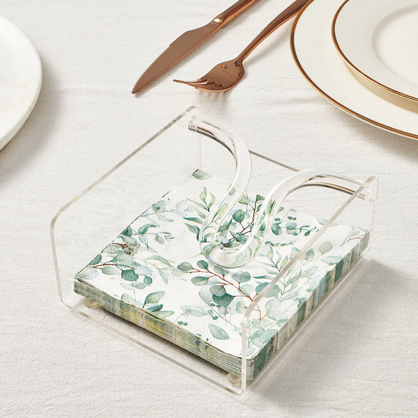 Acrylic Square Clear Cocktail Napkin Holder