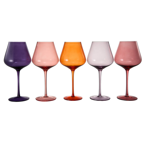 Stagioni Stemmed Wine Glassware, Set of 5, 