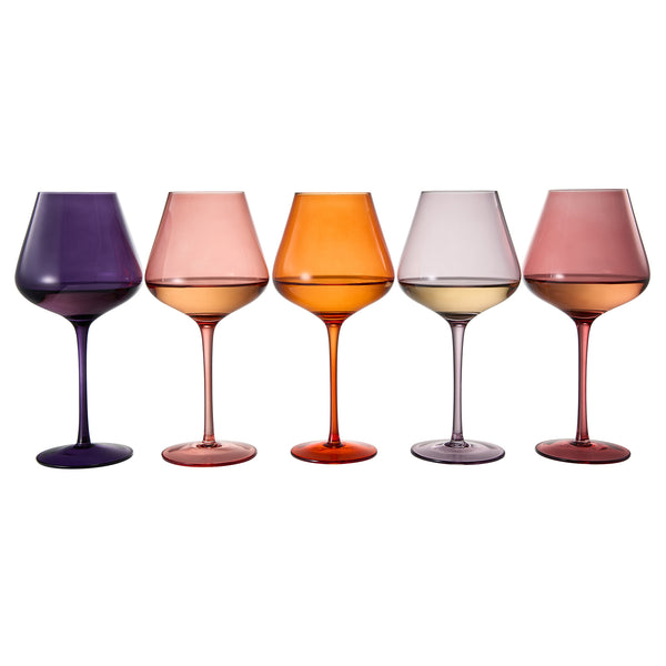 Stagioni Stemmed Wine Glassware, Set of 5, 