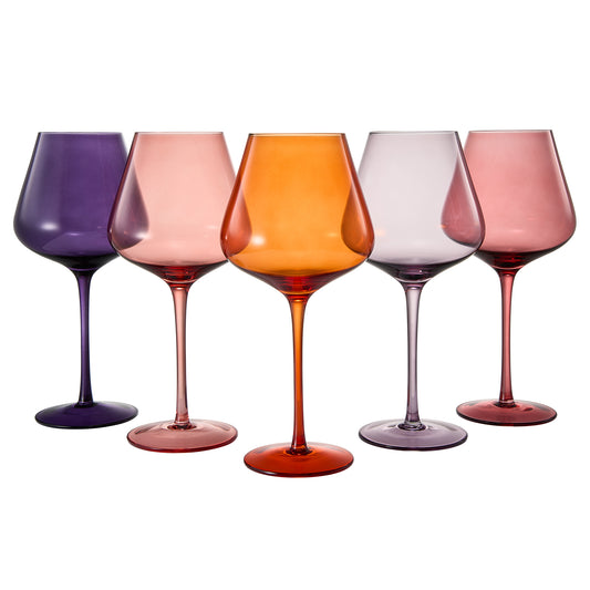 Stagioni Wine Glassware, Set of 5, "Summer Sunset"