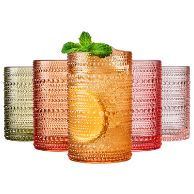 Fortuna Hobnail Highball Glassware, Set of 5