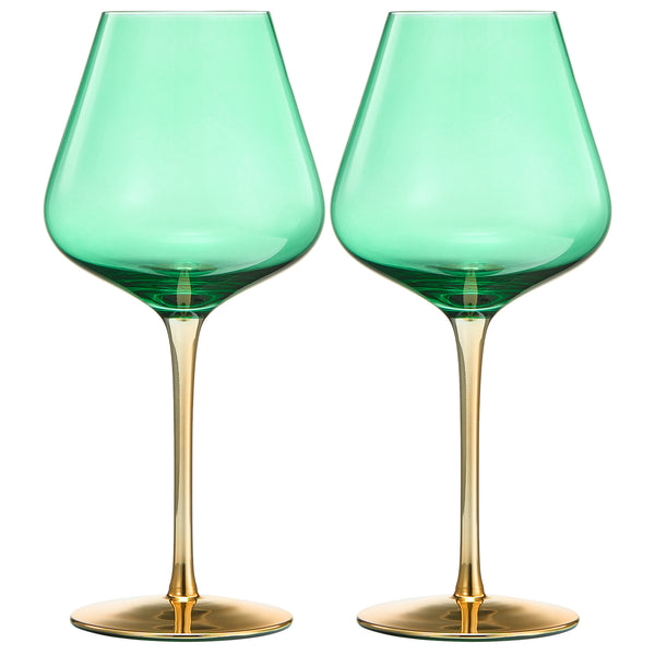 Deco Stemmed Wine Glassware, Set of 2