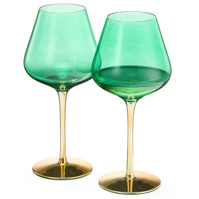 Deco Stemmed Wine Glassware, Set of 2