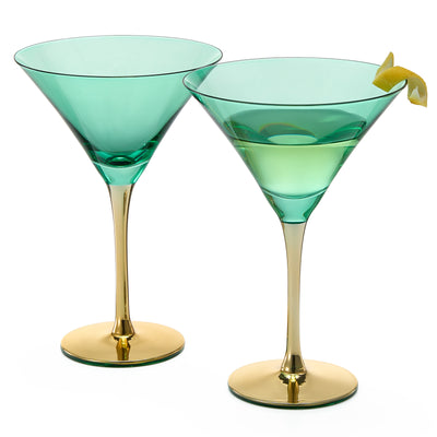 Deco Martini Cocktail Glassware, Set of 2