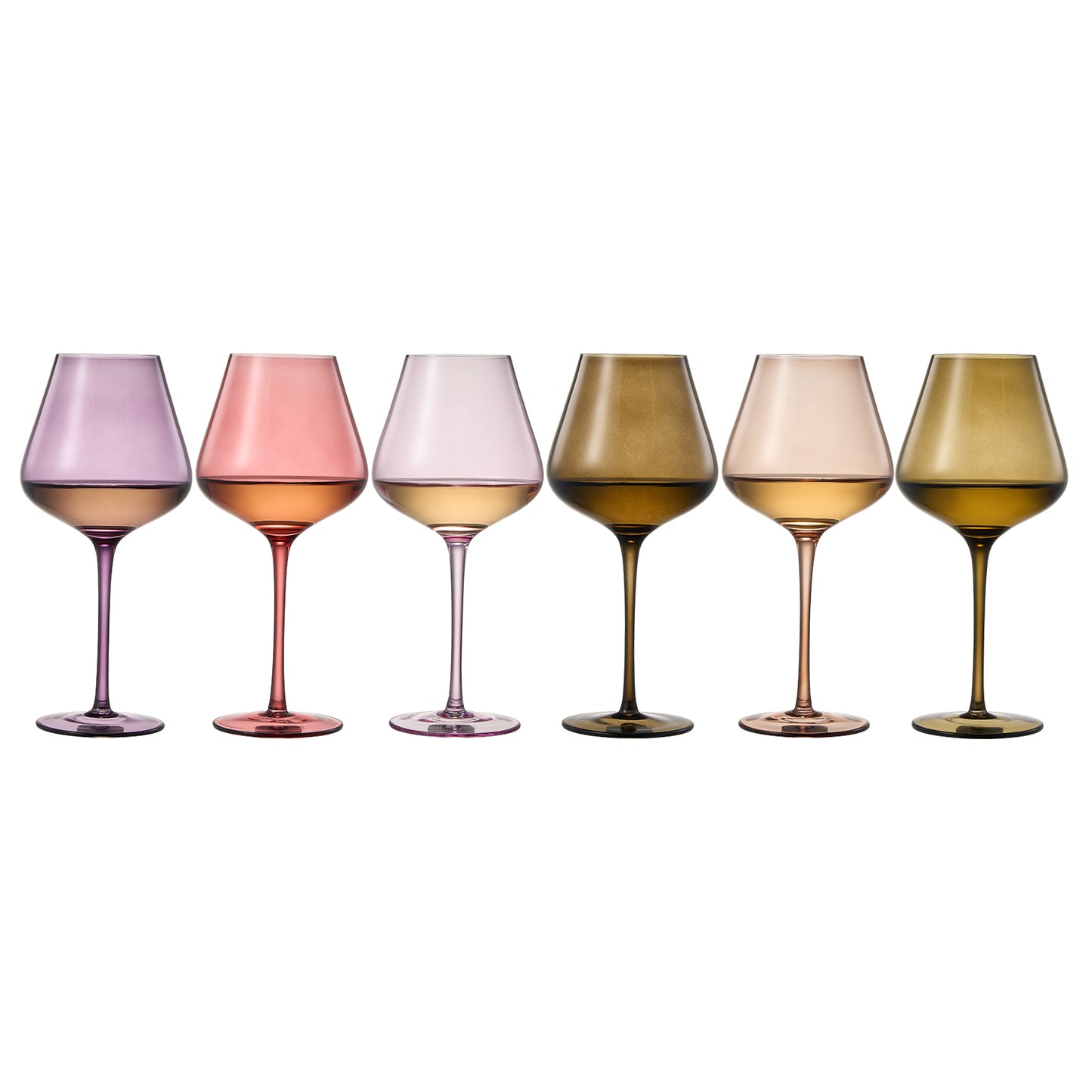 Stagioni Wine Glassware, Set of 6, "Fall Leaves"
