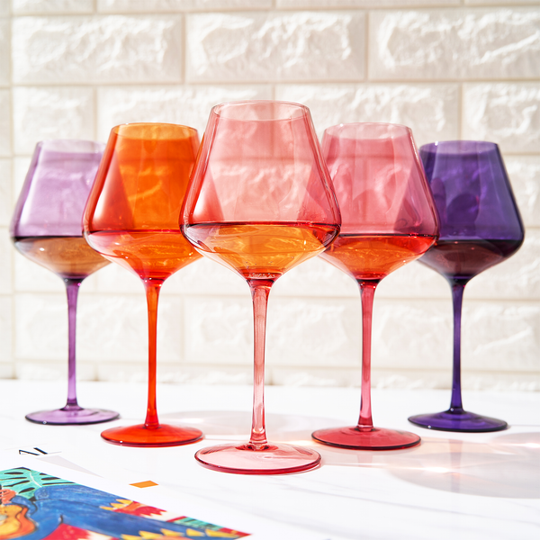 Stagioni Stemmed Wine Glassware, Set of 5, 