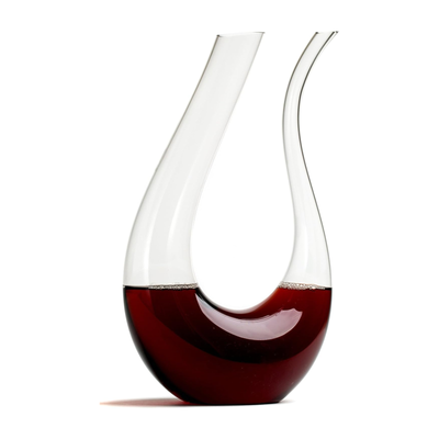 U-Shaped Glass Wine & Aerator- Amadeo Unique Curved Wine Decanters - 25 OZ - Curved Elegant Aerator Carafe - Lead-free Red Wine Decanter Proven to Enhance & Improve Flavor
