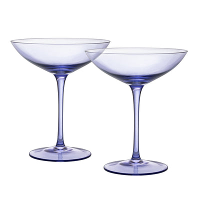 Corso Champagne Coupe Cocktail Glassware, Set of 2, Purple