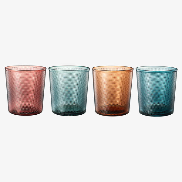 Tonal Lowball Tumbler Glassware, Set of 4