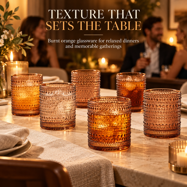 Tonal Hobnail Lowball Glassware, Set of 6