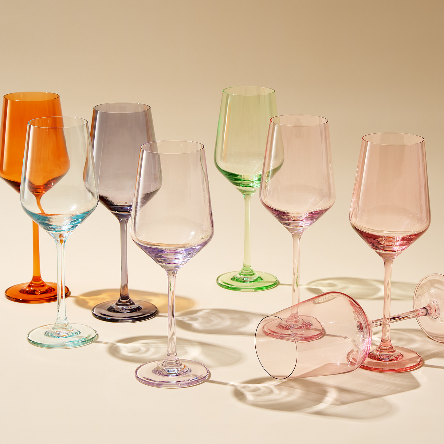 Rhea Wine Glassware, Set of 6, Rose