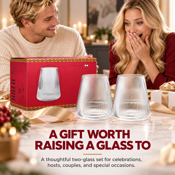 Como Stemless Wine Glassware, Set of 2