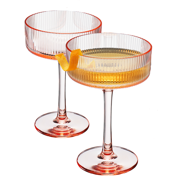 Madrid Acrylic Champagne Coupe Cocktail Glassware, Set of 2