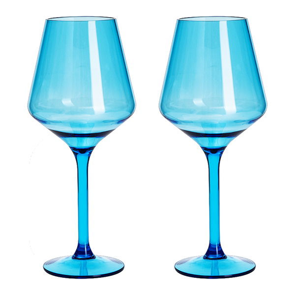 Saint Tropez Acrylic Stemmed Wine Glassware, Set of 2