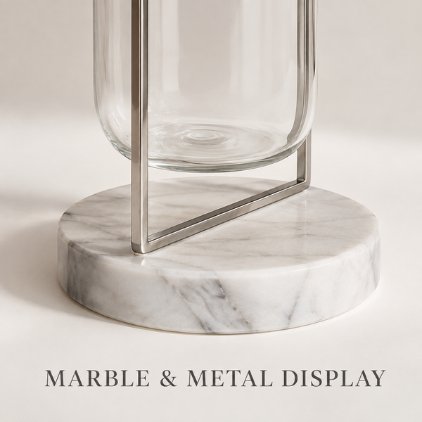 Khen Dossofiorito 42.27 oz Borosilicate Glass Carafe with Marble Stand