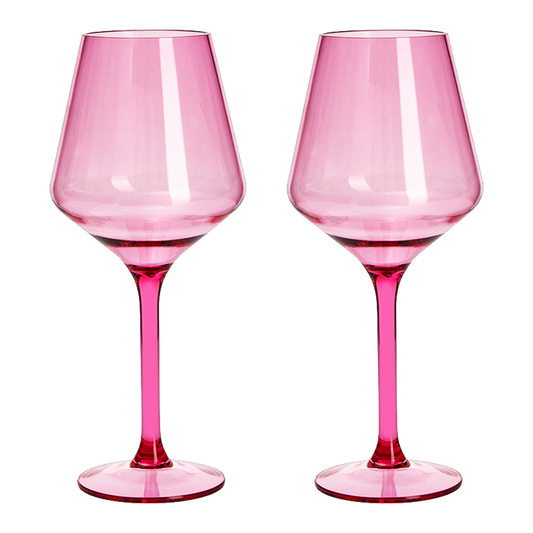 Saint Tropez Wine Glassware, Unbreakable Acrylic, Set of 2