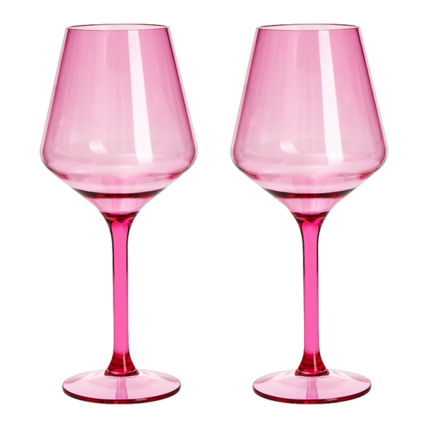 Saint Tropez Acrylic Stemmed Wine Glassware, Set of 2