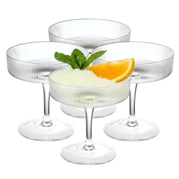 Como Champagne Coupe Cocktail Glassware, Set of 4