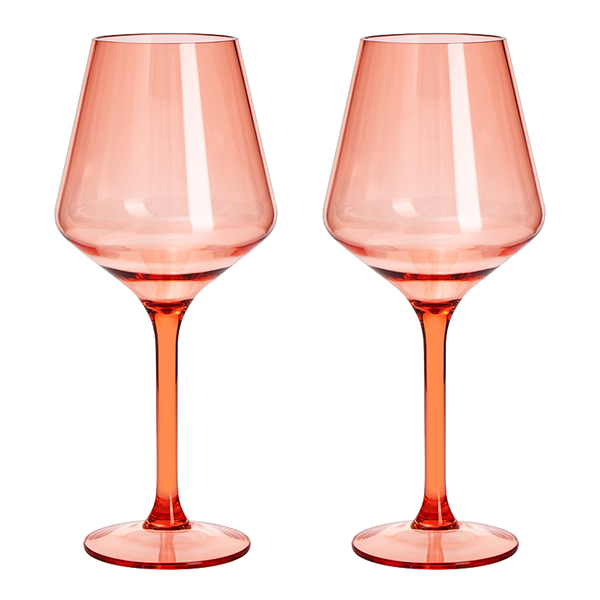 Saint Tropez Acrylic Stemmed Wine Glassware, Set of 2