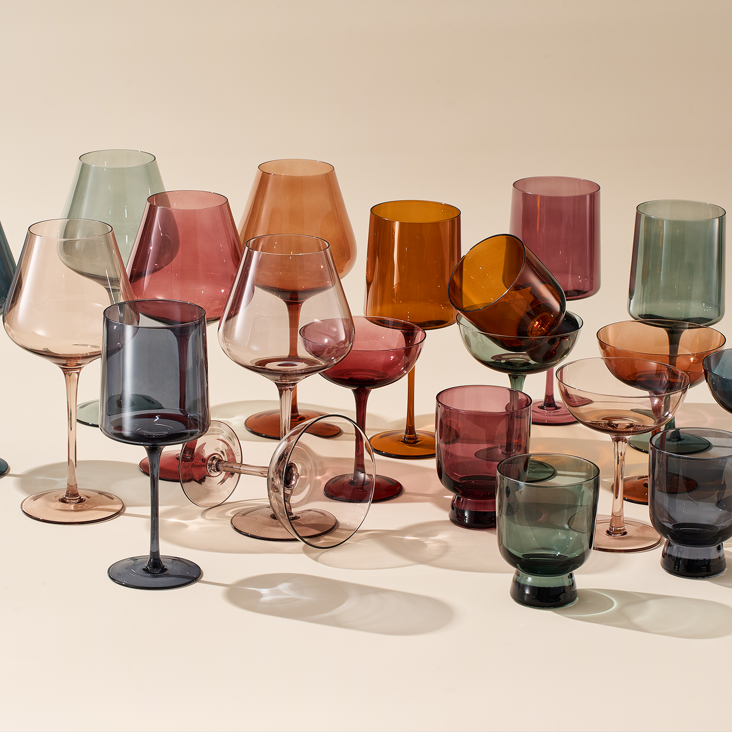 Tonal Red Wine Glassware, Set of 6