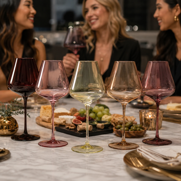 Stagioni Stemmed Wine Glassware, Set of 5, 