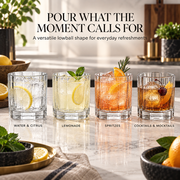 Acrylic Clear Faceted Tumbler Set of 2