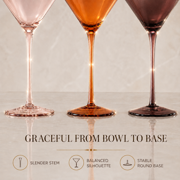 Venus Martini Cocktail Glassware, Set of 6