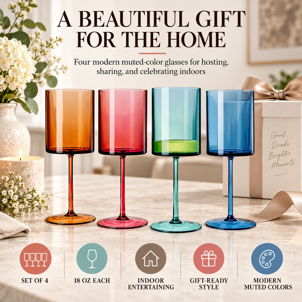 Eze Acrylic Stemmed Wine Glassware, Set of 4