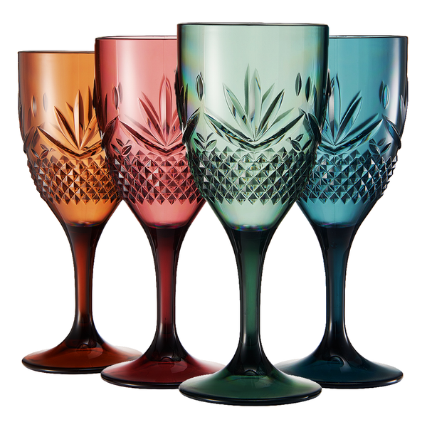 Onix Acrylic Crystal, Stemmed Wine Glassware, Set of 4