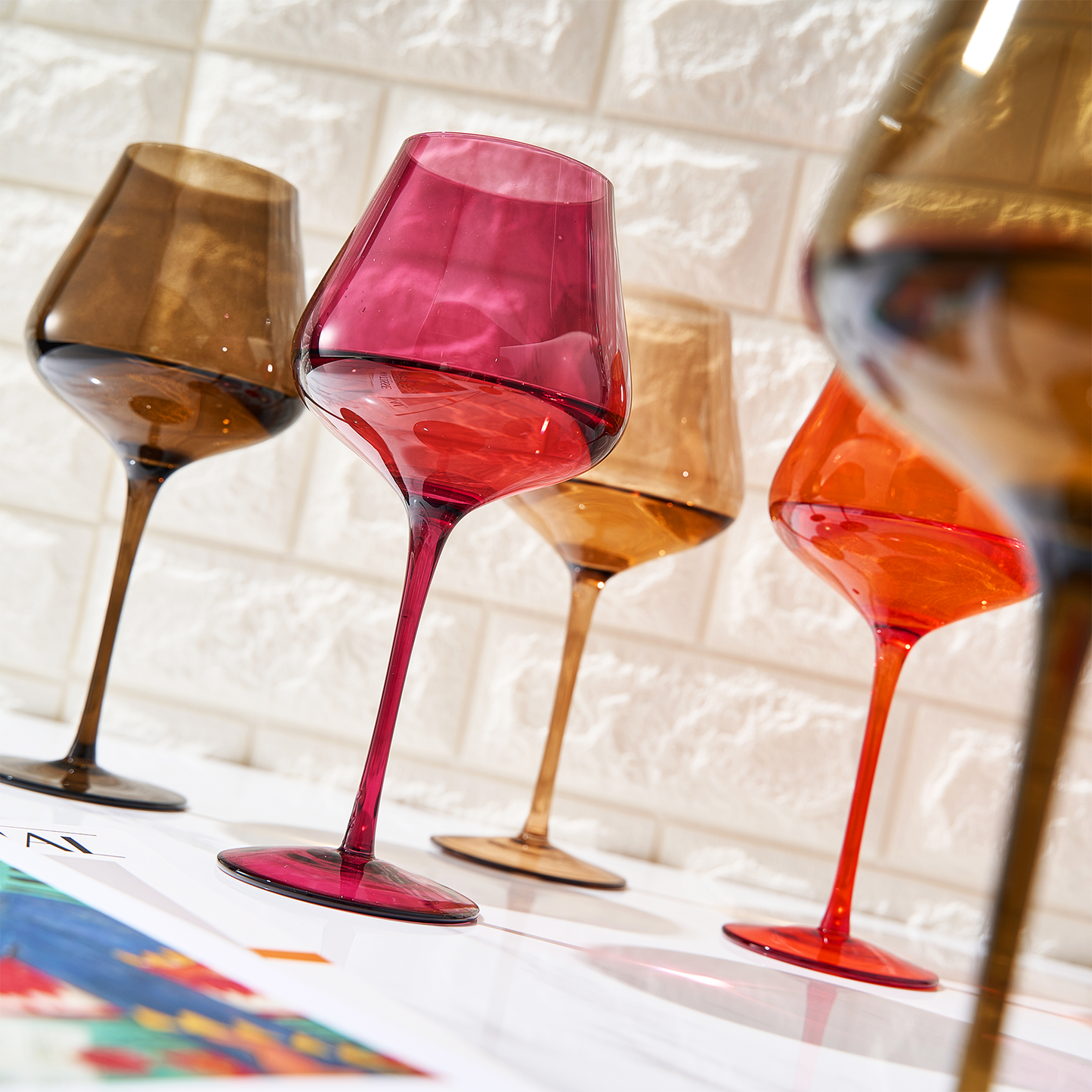 Colorata Red Wine Glassware, Set of 5