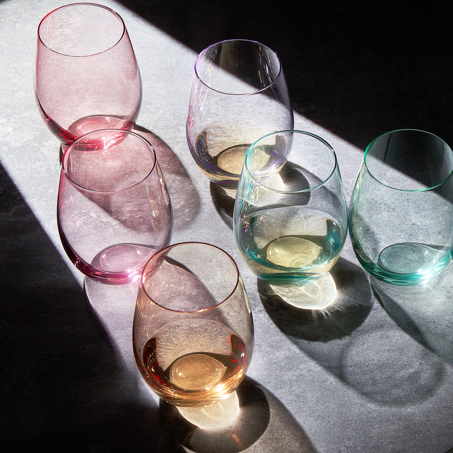 Monet Stemless Wine Glassware, Set of 6