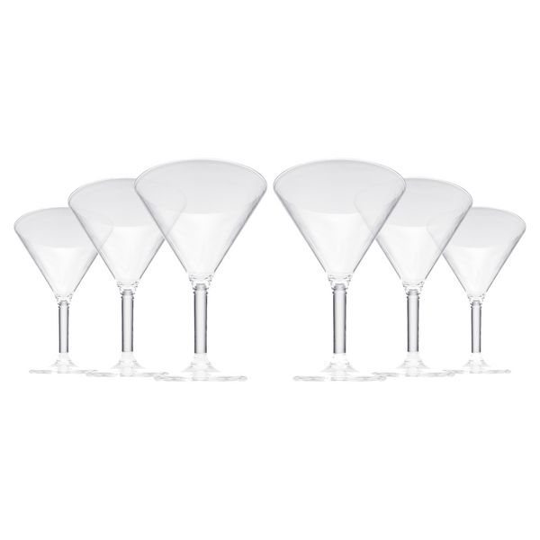 Barcelona Acrylic Martini Cocktail Glassware, Set of 6