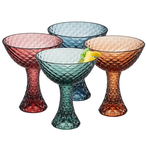 Tonal Crystal Coupe Cocktail Glassware, Set of 4