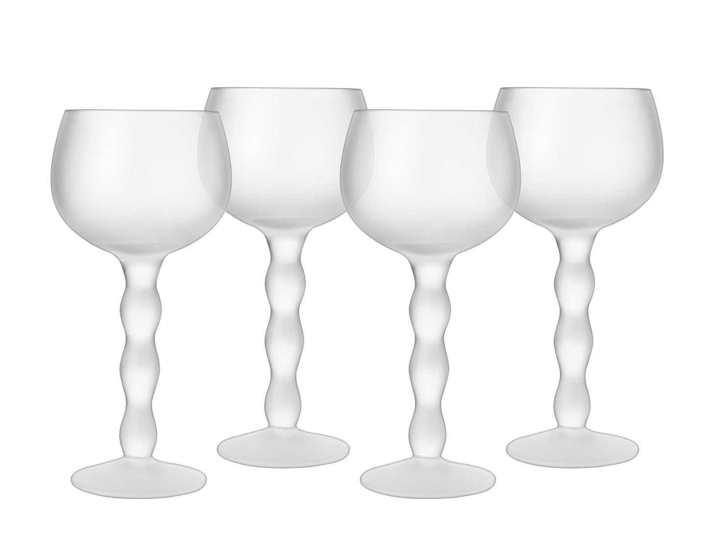 Luna Frosted Wine Glassware, Set of 4