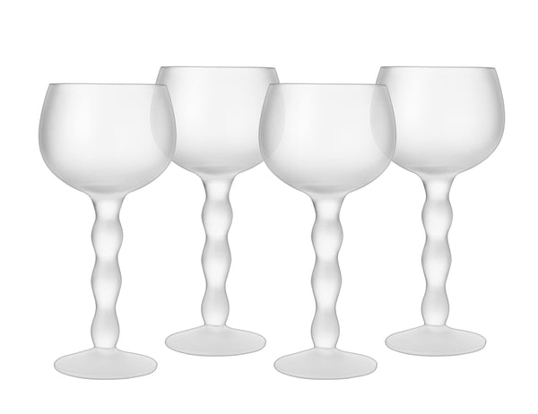 Luna Frosted Stemmed Wine Glassware, Set of 4