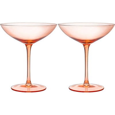 Corso Champagne Coupe Cocktail Glassware, Set of 2, Orange