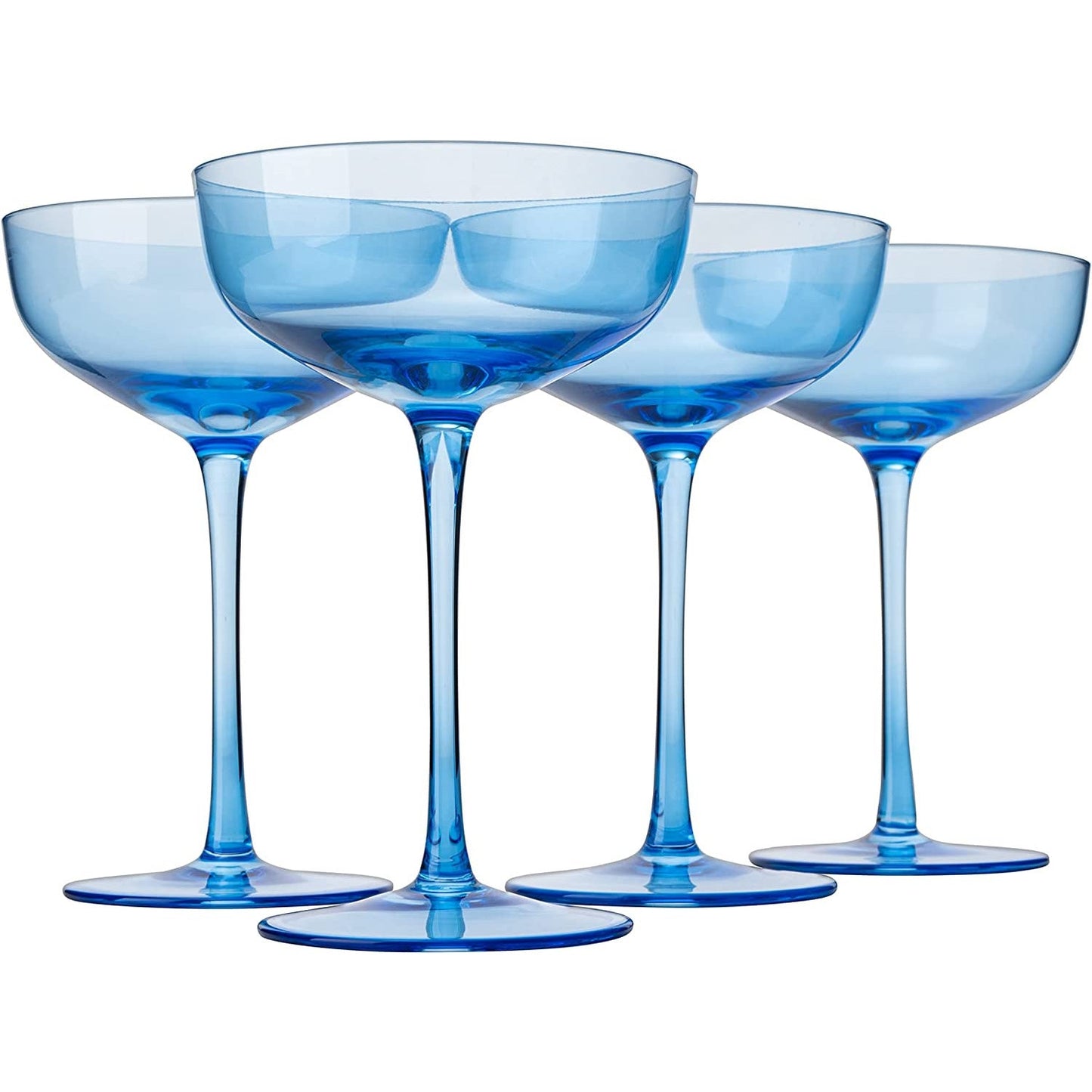 Vicolo Coupe Cocktail Glassware, Set of 4, Blue