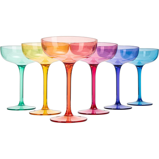 Madrid Coupe Cocktail Glassware, Unbreakable Acrylic, Set of 6