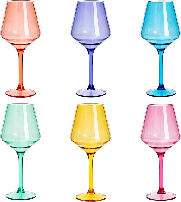 Madrid Acrylic Stemmed Wine Glassware, Set of 6