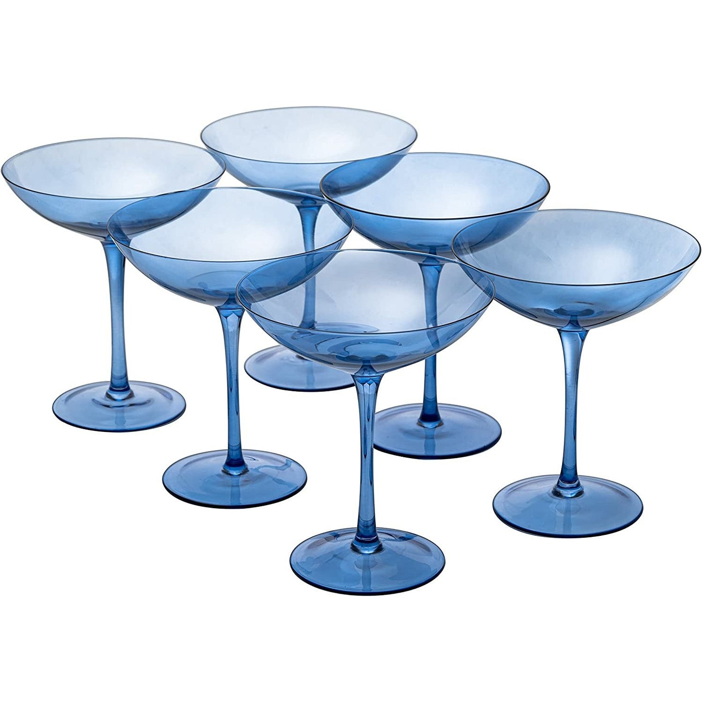 Corso Coupe Cocktail Glassware, Set of 6, Blue