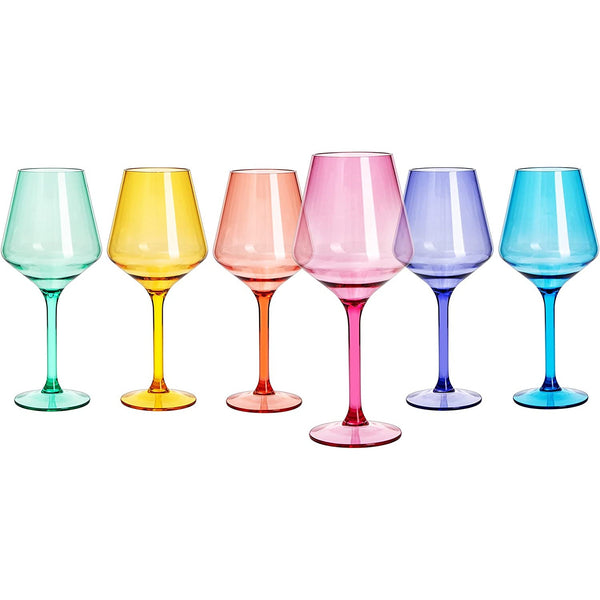 Madrid Acrylic Stemmed Wine Glassware, Set of 6