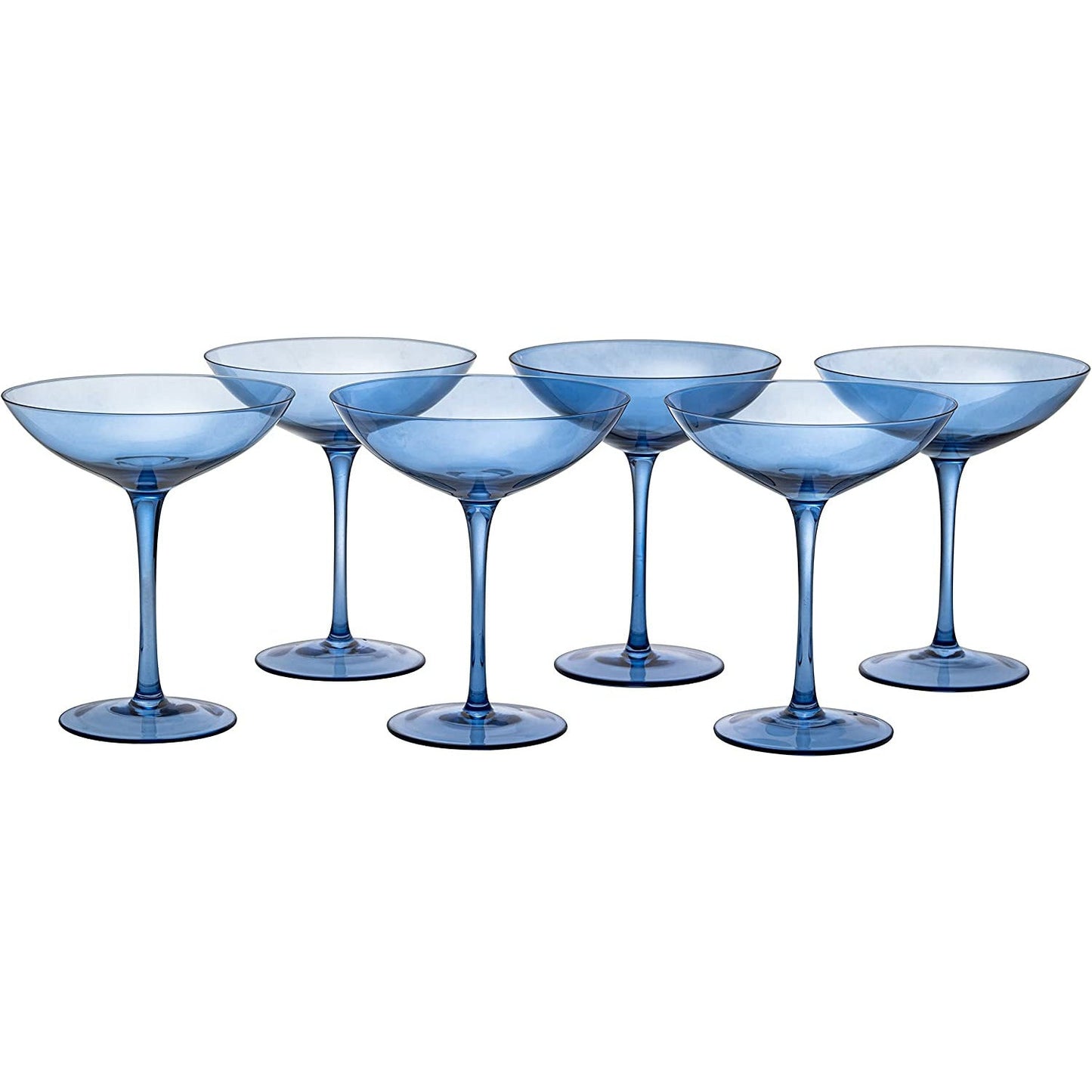 Corso Coupe Cocktail Glassware, Set of 6, Blue