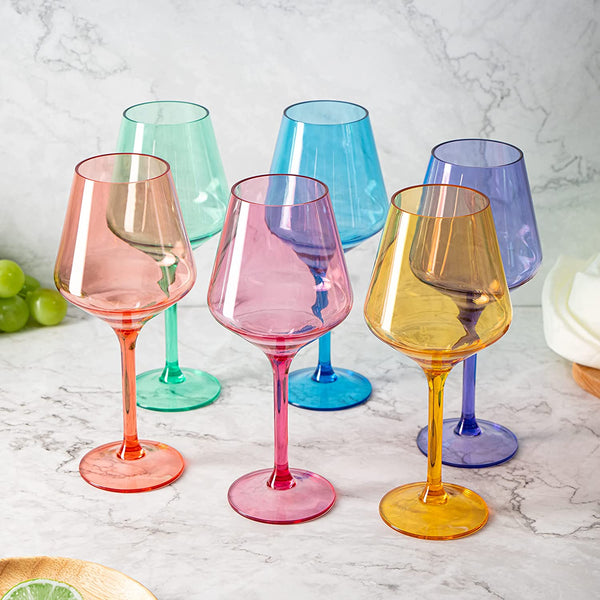 Madrid Acrylic Stemmed Wine Glassware, Set of 6