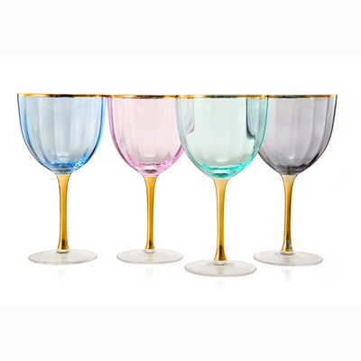 Topiary Crystal Stemmed Wine Glassware, Set of 4