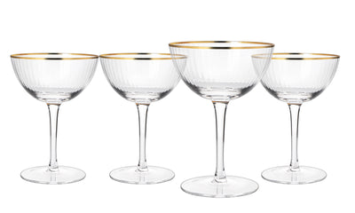 Aurelia Champagne Coupe Cocktail Glassware, Set of 4